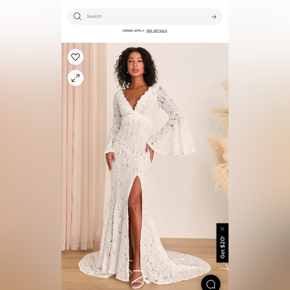 Ivory lace dress with bell sleeves